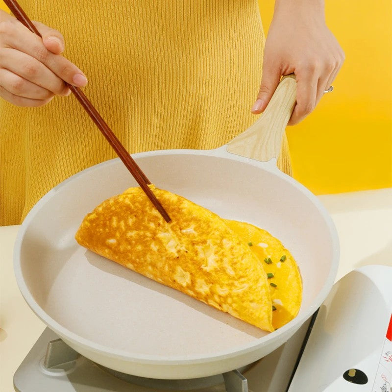 Panela Wok Antiaderente Frigideira Cerâmica Pedra Medicinal Fogão a Gás Indução Utensílios de Cozinha Universais Panela Antiaderente para Bife e Molhos