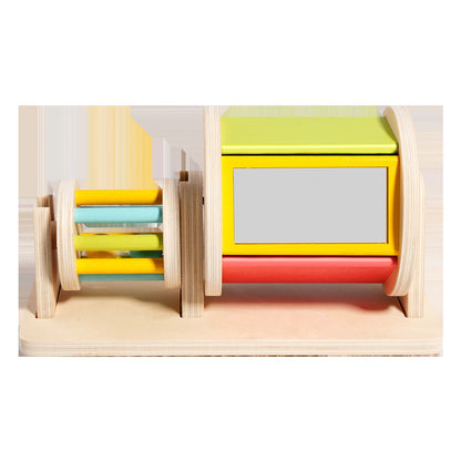 Newest Wooden Drum Baby Toys Bright Color Sensory Montessori Drum Toys Hottest Kids Rolling Drum Toys Early Childhood Education