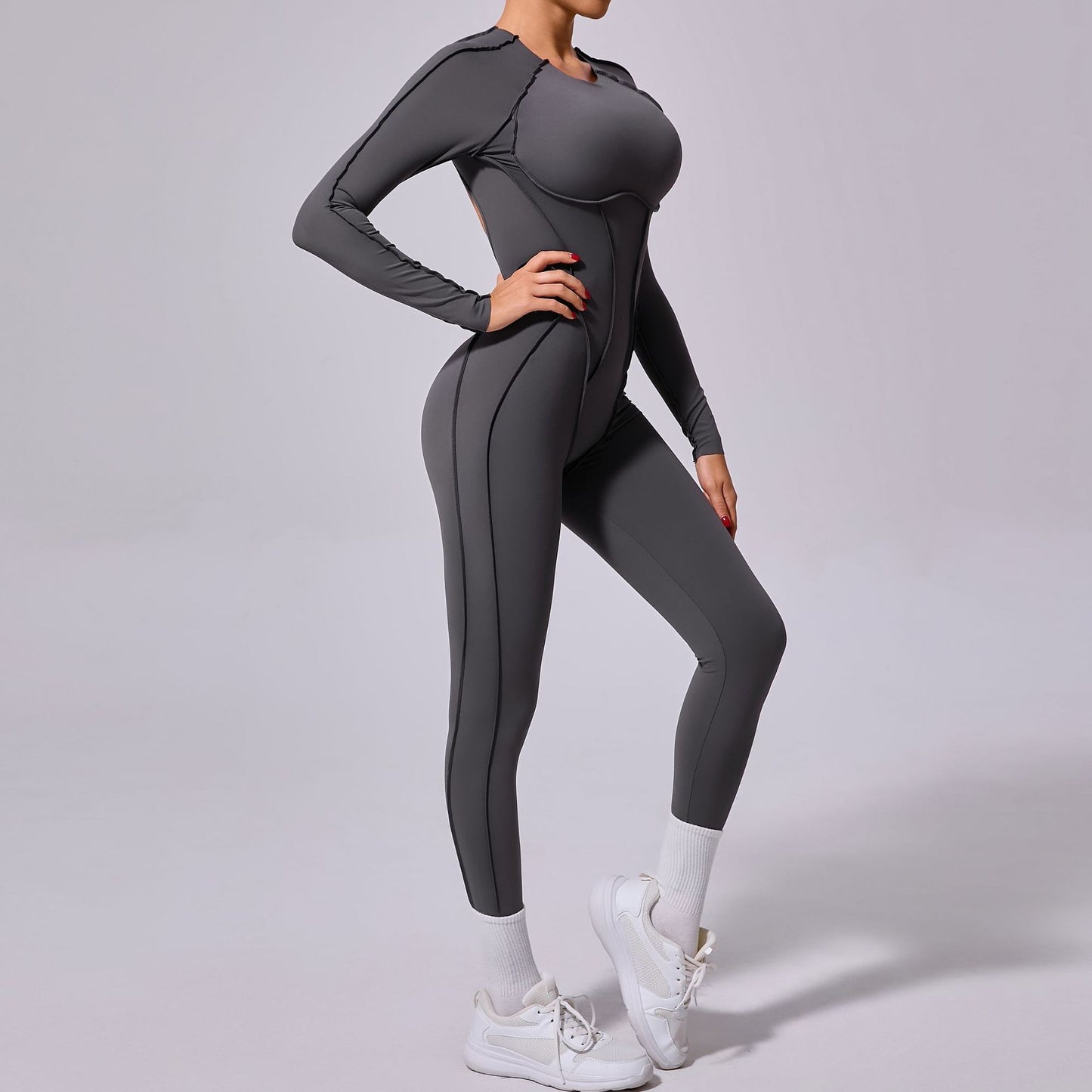 One-piece Yoga Jumpsuit Women Long Sleeved Set Quick Drying Yoga suit Gym Training Suit  Sportswear Bodysuits Women Fitness Set