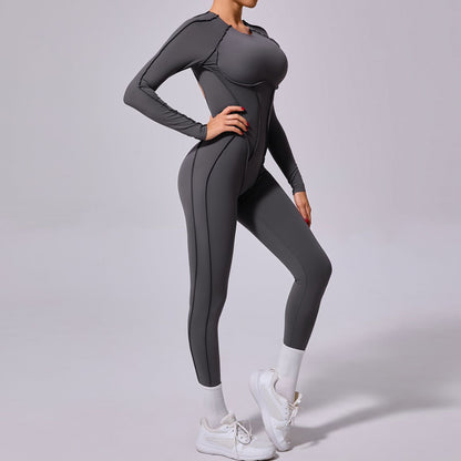 One-piece Yoga Jumpsuit Women Long Sleeved Set Quick Drying Yoga suit Gym Training Suit  Sportswear Bodysuits Women Fitness Set