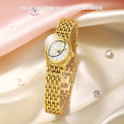 LIGE Golden Women Wristwatch Small Dial Ladies Gold Watch Bracelet Jewelry Quartz Lady Watch Compact Stylish Luxury Women Watch