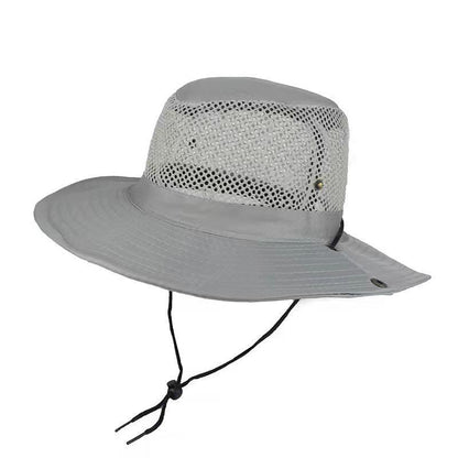 Foldable Mesh Sun Hat for Men Summer Anti-UV Protection Camping Hiking Mountaineering Cap Outdoor Wide Brim Male Fisherman Hats