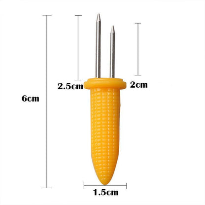 10pcs Fork Corn Skewer Stainless Steel Corn Holders Corn On The Cob Skewers Fruit Forks Outdoor Camping Cooking Barbecue Tool