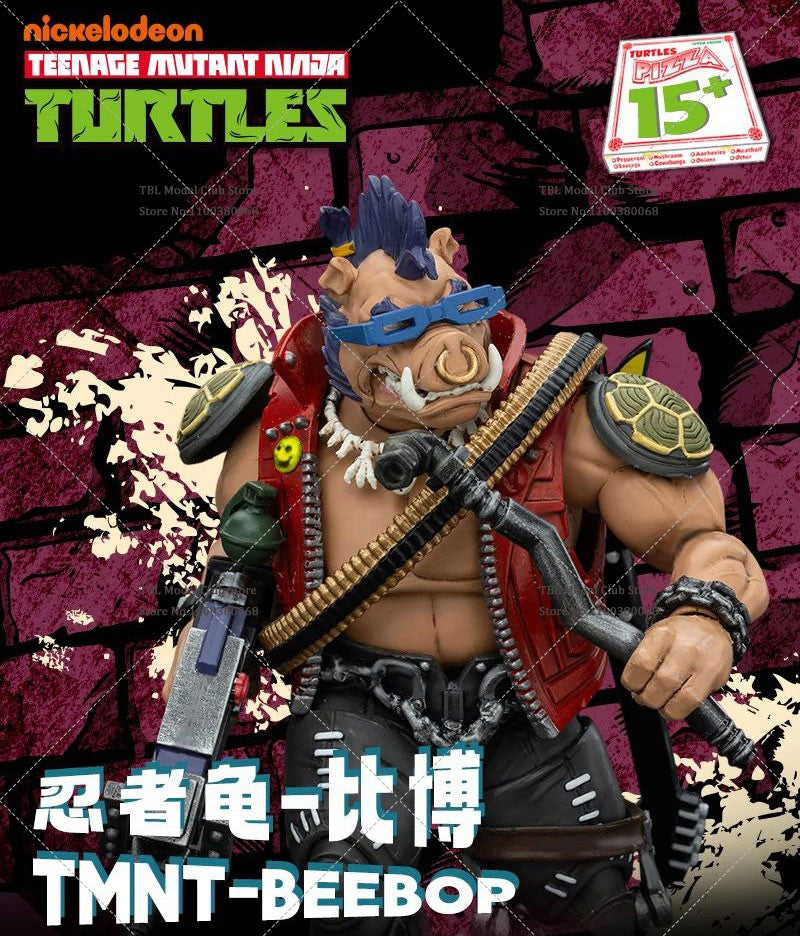 Original JOYTOY TMNT 1/18 Coleção Rocksteady&Beebop Conjunto Completo Boneco de Ação Soldado 11.5cm