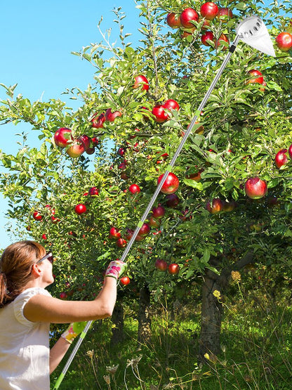 3.2M Fruit Picker Tool Metal Gardening Orchard Picking Tool with Storage Bag Fruit Catcher for Cherry Berry Orange Lemon Pear