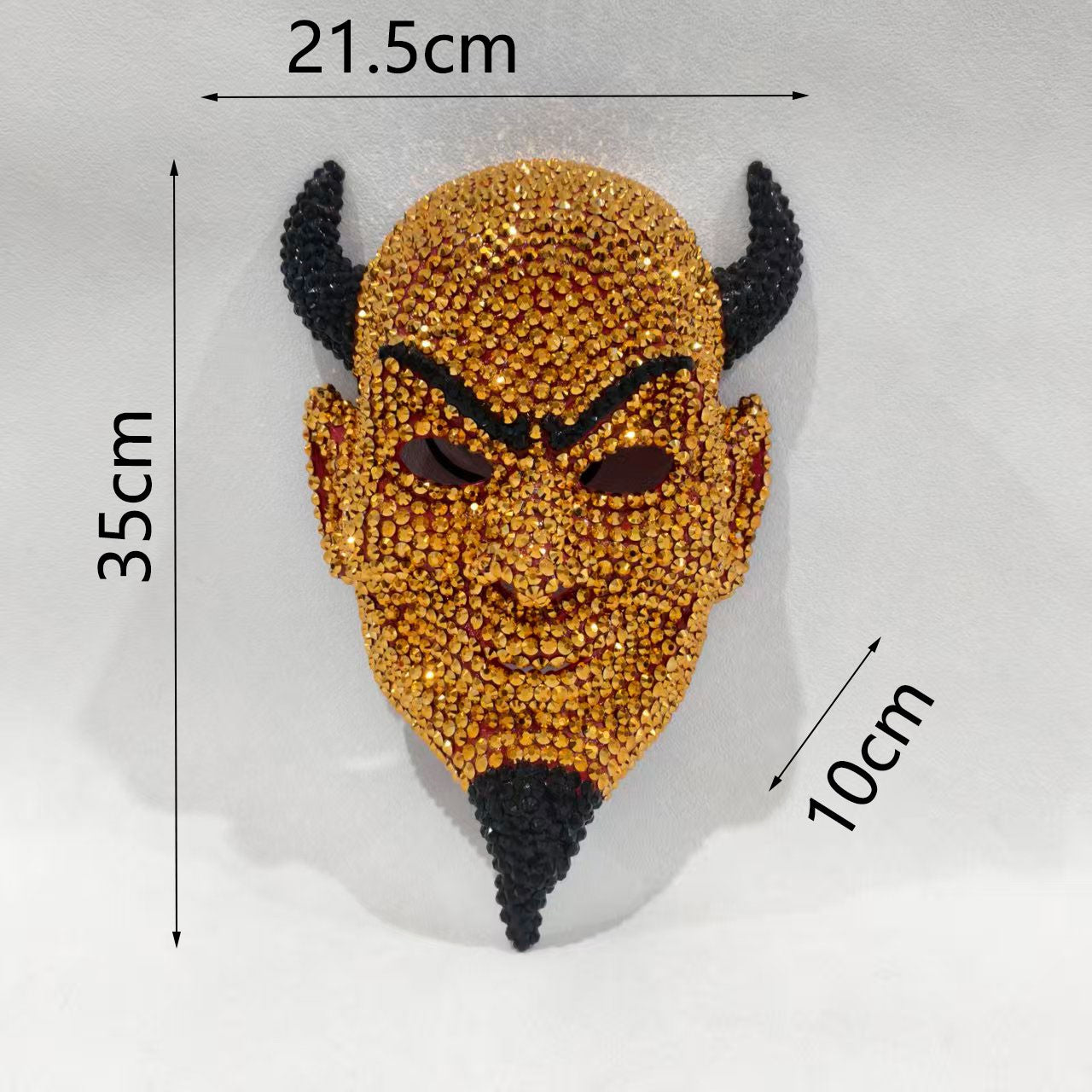 Sparkling Rhinestone Devil Mask, Crystal Horned Demon Mask for Halloween, Costume Party, Cosplay and Masquerade