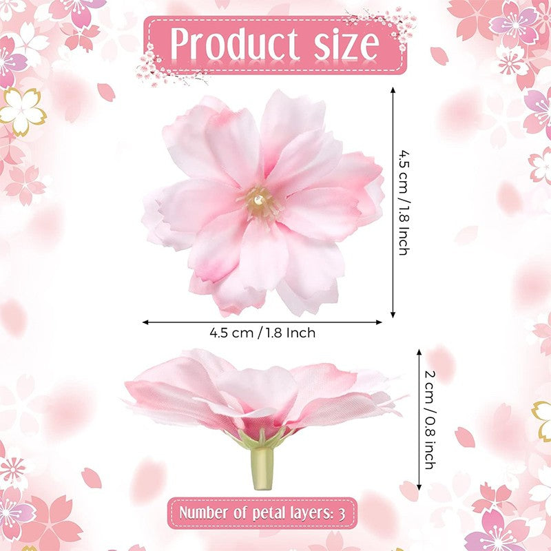 50/100Pcs 4.5cm Artificial Flowers Silk Plum Blossom Heads for Wedding Home Decoration Bride Hair Brooch Wreath DIY Craft Gift