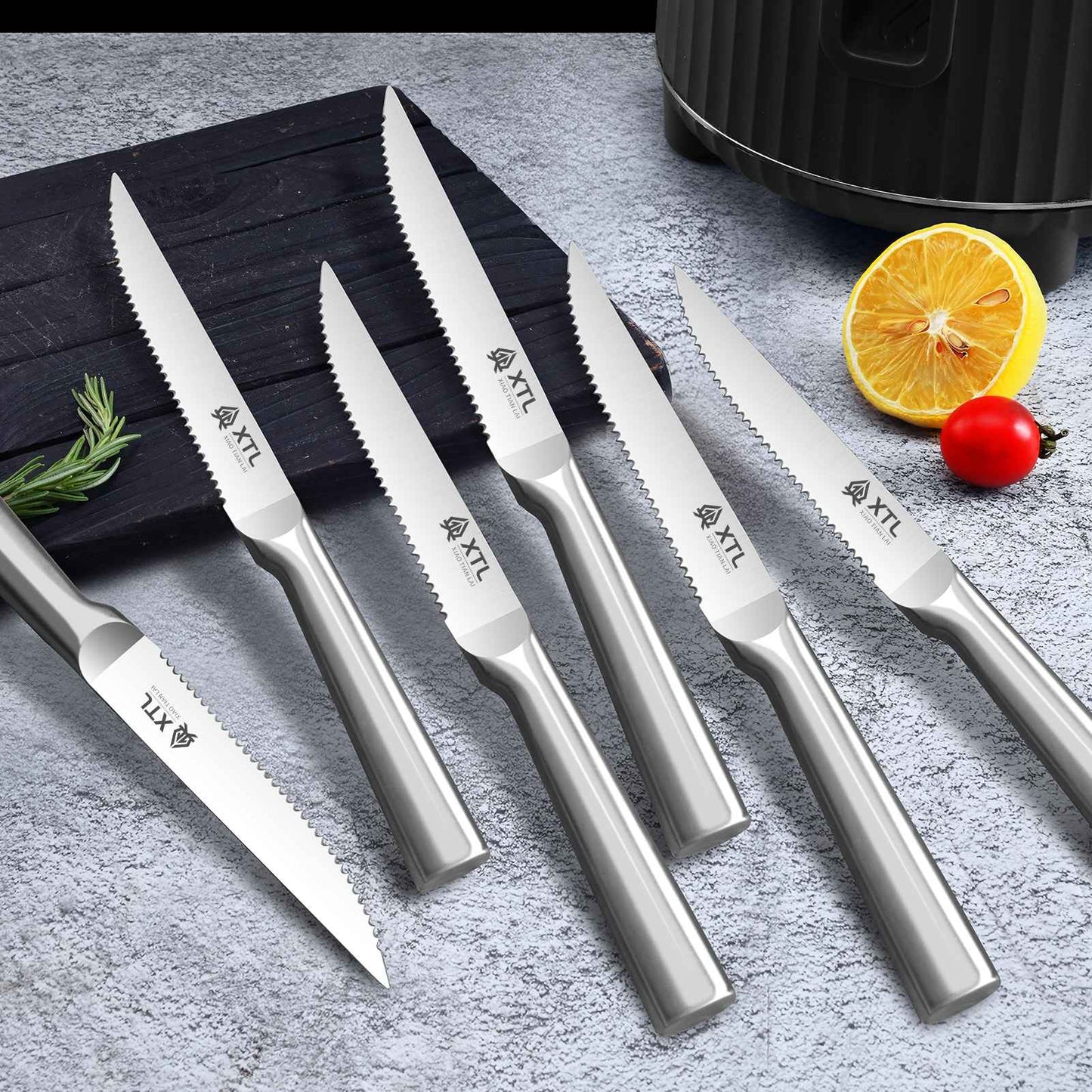 Conjunto de Facas para Carne 4/6/8 Peças Lâmina de Aço Inoxidável seiko Facas de Cozinha Afiadas Faca de Jantar Cortador de Carne Conjunto de Talheres