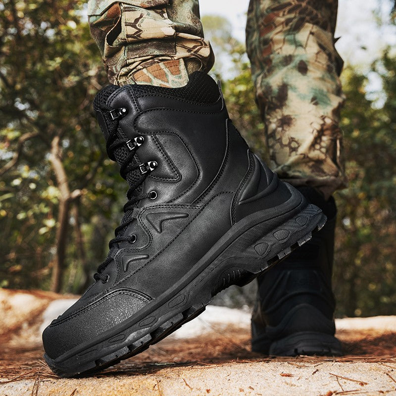 Botas masculinas de caminhada, combate ao ar livre, táticas casuais, versáteis e da moda