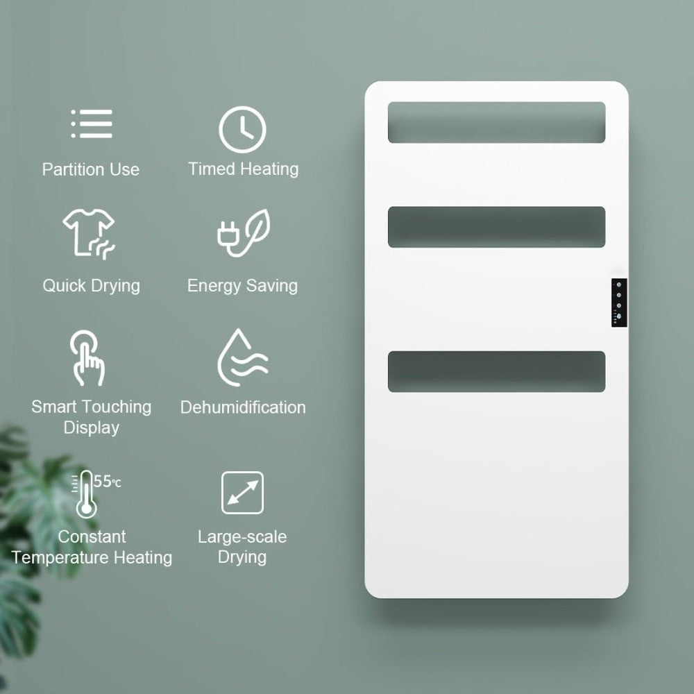 Wall-Mounted Electric Towel Warmer with Timer for Bathroom, Heated Towel Rack for Bath Towel Drying