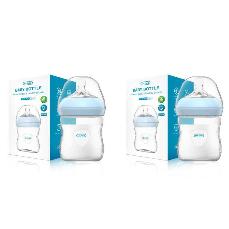 MAMIJOY 2PCS 150/240/330ML Baby Bottle With Handle Anti-bloating?Anti-drop Clear Scale Newborn Bottle Feeding Bottles PP15/24/33