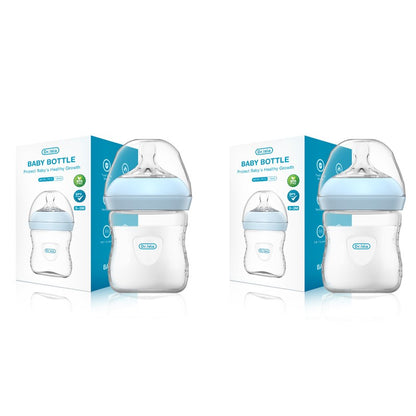 MAMIJOY 2PCS 150/240/330ML Baby Bottle With Handle Anti-bloating?Anti-drop Clear Scale Newborn Bottle Feeding Bottles PP15/24/33