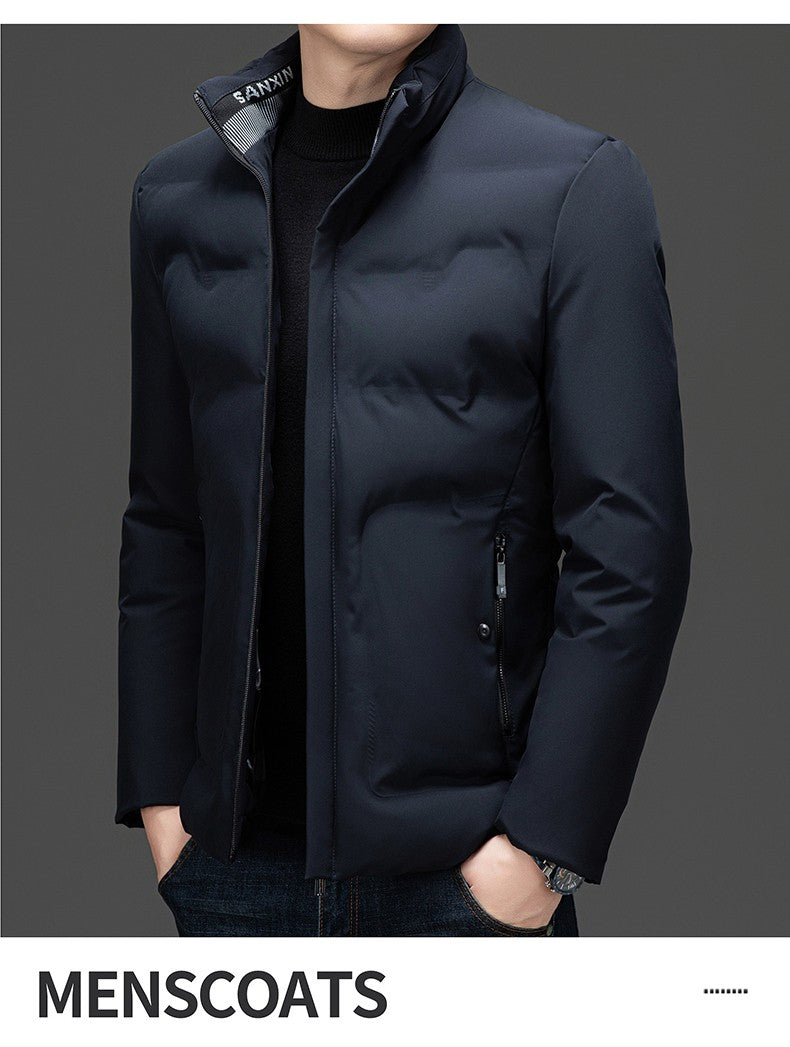 Top Grade ??????Men's Stand Collar Parka Jacket Windbreaker Coats Bubble Puffer Outerwear for Young Adults?????????????????