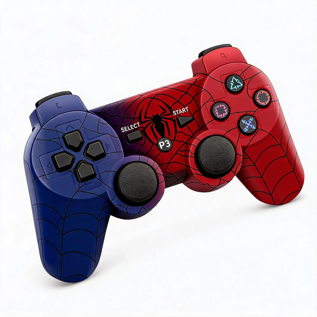 Wireless Controller for Spider-Man PS3 Dual Analog Rechargeable Game Controller for P3 Console with Cable Dual Vibration