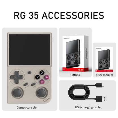 Anbernic  RG 35 3.5-inch IPS Retro Game Console Linux 64-bit RG35 Handheld Video Gaming Player 32G With  3200 mAh Battery