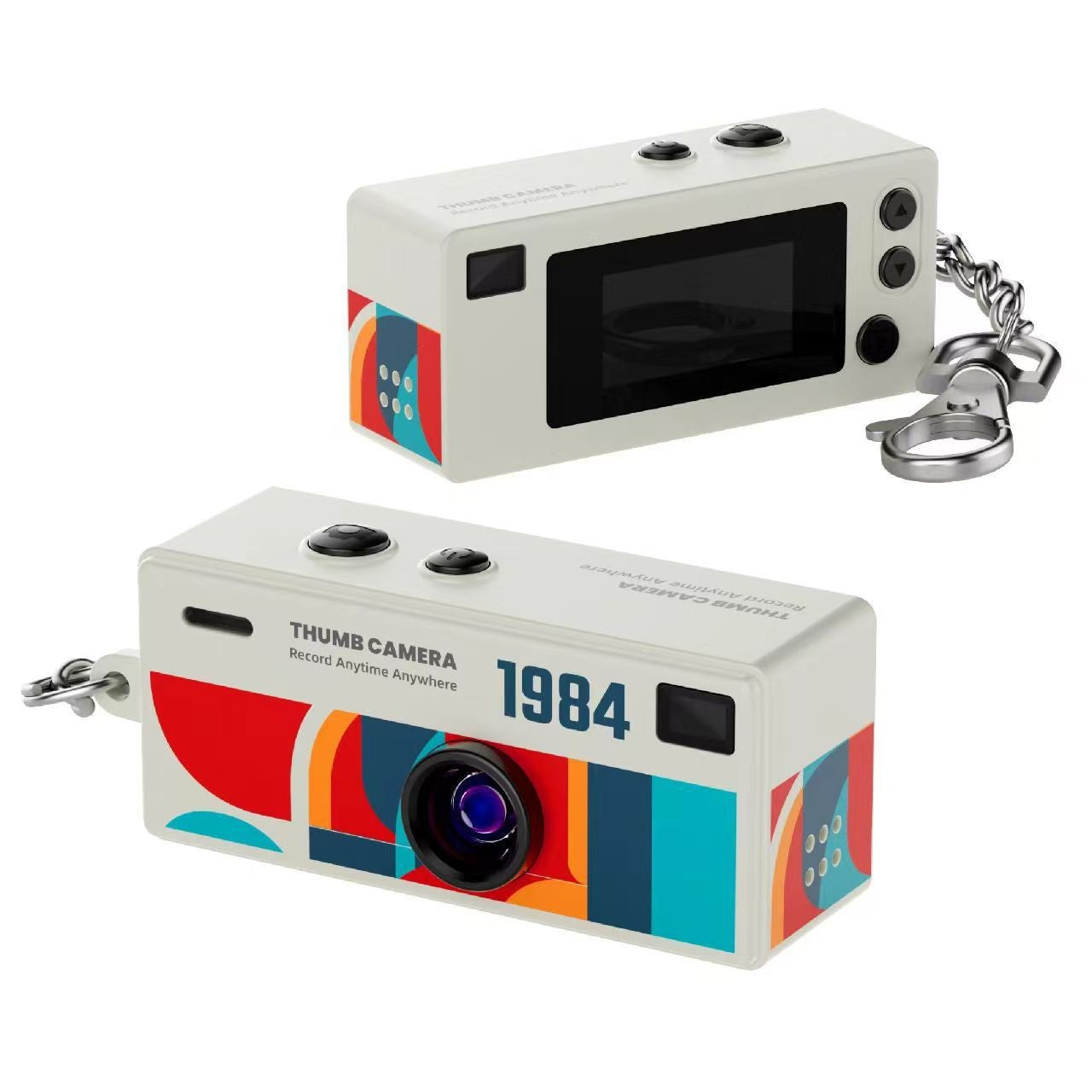 1Pc Portable Mini Thumb Camera Keychain Camcorder 1080p Video Recorder with Memory Card Support and Built-in Flash for Events