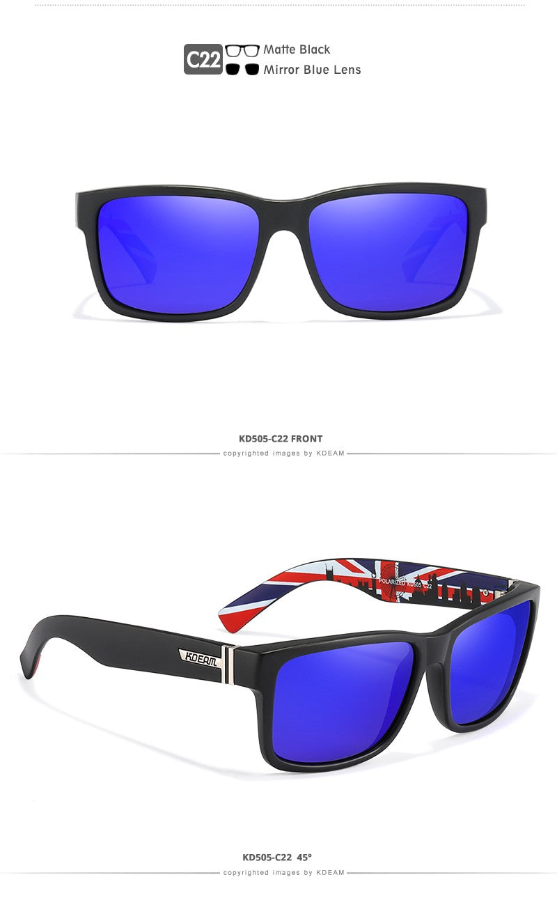 KDEAM Revamp Of Sport Men Sunglasses Polarized Shockingly Colors Sun Glasses Outdoor Driving Photochromic Sunglass With Box