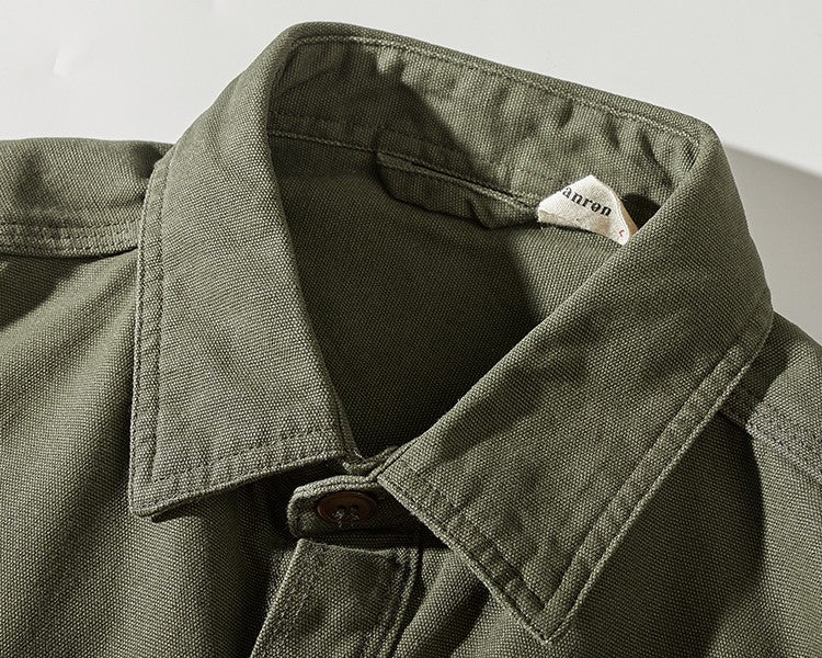 Long Sleeve Tactical Shirts Men  Patch Cargo Shirt Cotton American Casual Vintage Tooling Jacket Outdoor Workwear Blusas