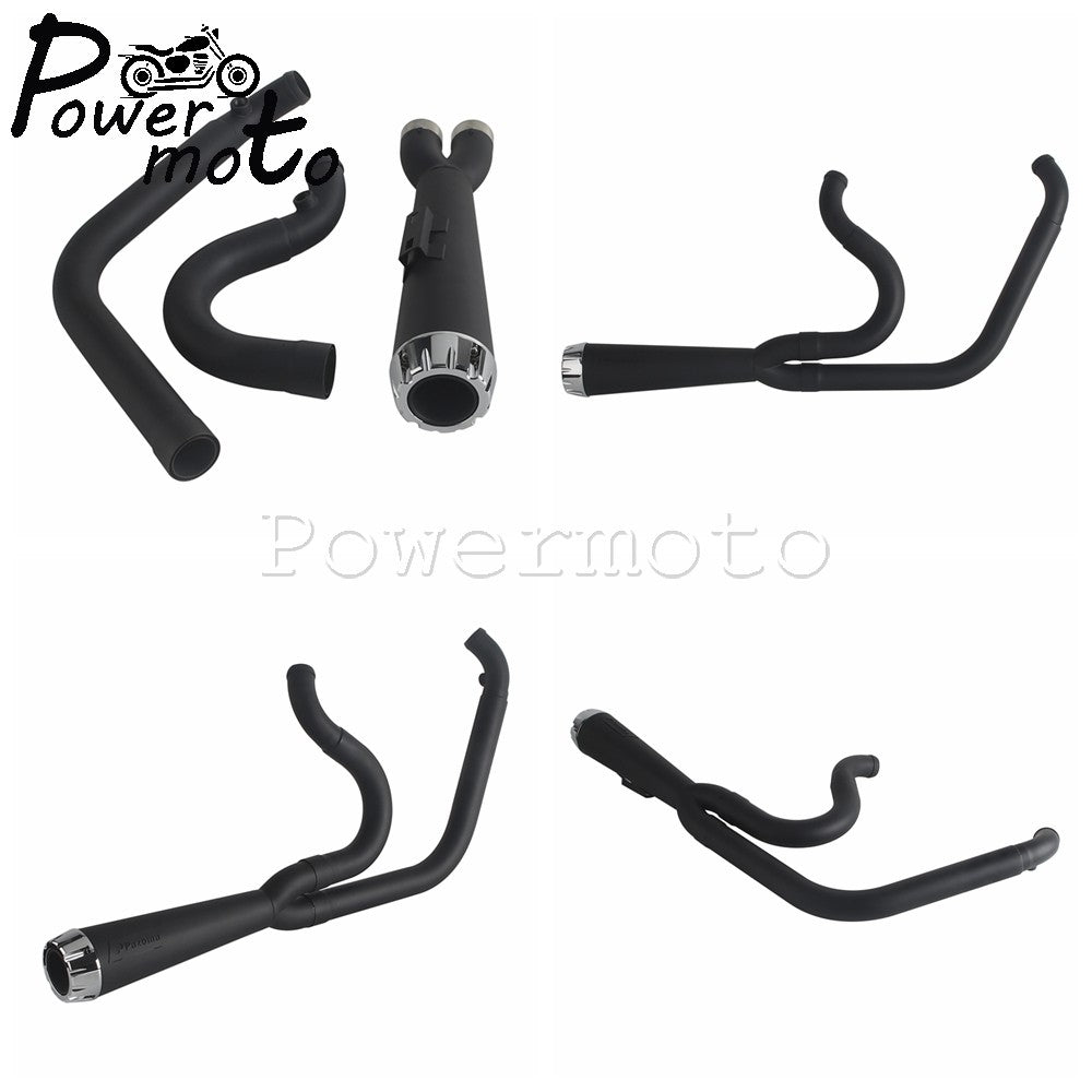 2-into-1 Full Systems Exhaust Motorcycle Complete Muffler For Harley  M8 Touring Road Glide CVO Street Electra Glide Road King