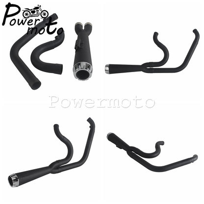 2-into-1 Full Systems Exhaust Motorcycle Complete Muffler For Harley  M8 Touring Road Glide CVO Street Electra Glide Road King