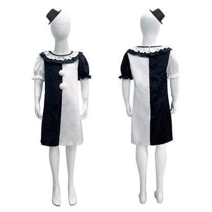 Terrifier Clown Cosplay Costume Horror Carnival Party Dress Hat Mask Killer Clowns Jumpsuit Halloween Cosplay Costumes for Kids