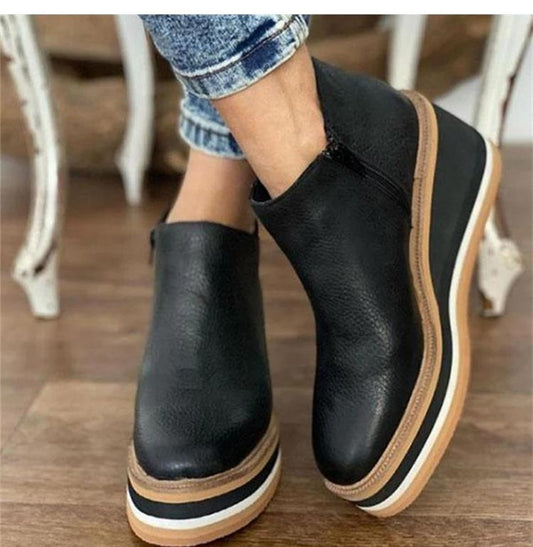 Boots Women New Flat Women's Boots Zipper Women Shoes Plus Size Ankle Boots Keep Warm Fashion Botas Mujer Winter Shoes