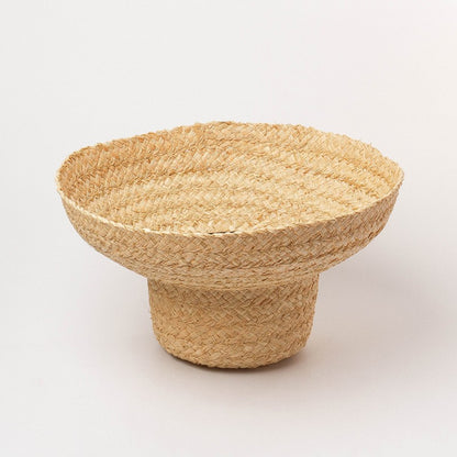 Chapéus de Verão Femininos Retrô Aba Reta Caída Chapéu de Palha de Ráfia Feito à Mão Chapéu de Palha de Praia de Proteção Solar Feminino para Ambientes Externos