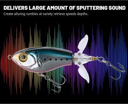Iscas de Pesca TREHOOK 9g/16g de Superfície Whopper Popper Cauda de Hélice Dupla Giratória Isca Artificial Flutuante