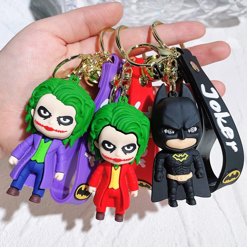 Anime Harley Quinn desenho animado Marvel Batman Coringa imagem boneca bolsa chaveiro pingente fofo Mulher Maravilha acessórios para carro chaveiro