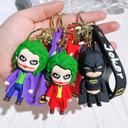Anime Harley Quinn desenho animado Marvel Batman Coringa imagem boneca bolsa chaveiro pingente fofo Mulher Maravilha acessórios para carro chaveiro