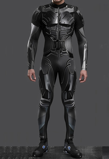 Halloween Cyberpunk Future Mechanical Armor Jumpsuit Warrior Cosplay Bodysuit Steampunk Costume Party Performance Men Zentai