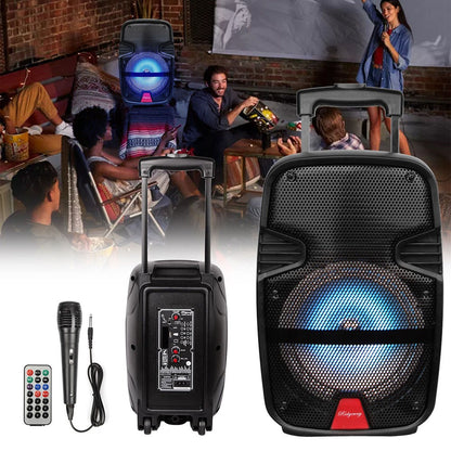 Caixa de Som Portátil Bluetooth Sem Fio 3000 Watts para Festas com Microfone e Controle Remoto, Subwoofer de 8 polegadas, Áudio Grande de Alta Qualidade