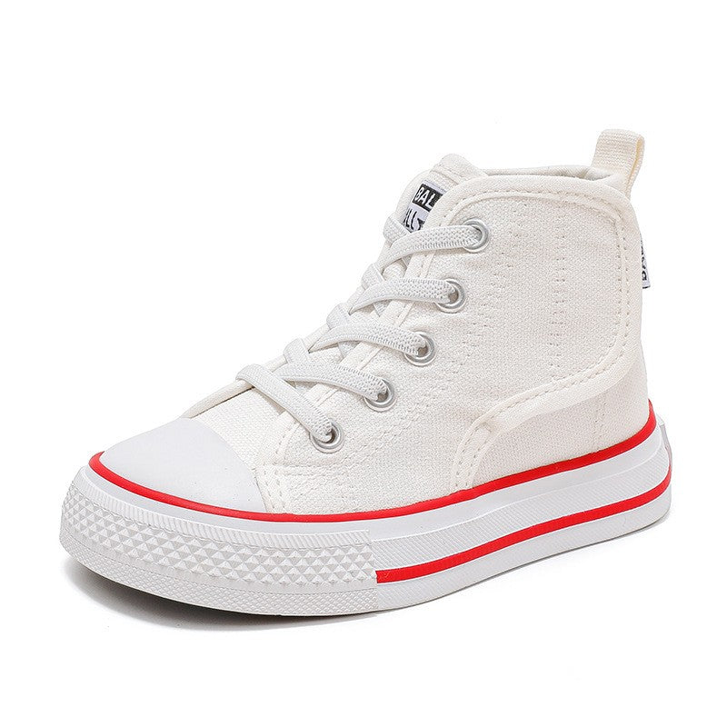Spring and Autumn New Children's Canvas Shoes Boys High-Top White Shoes Girls Casual Shoes Parent-Child Shoes Board Shoes