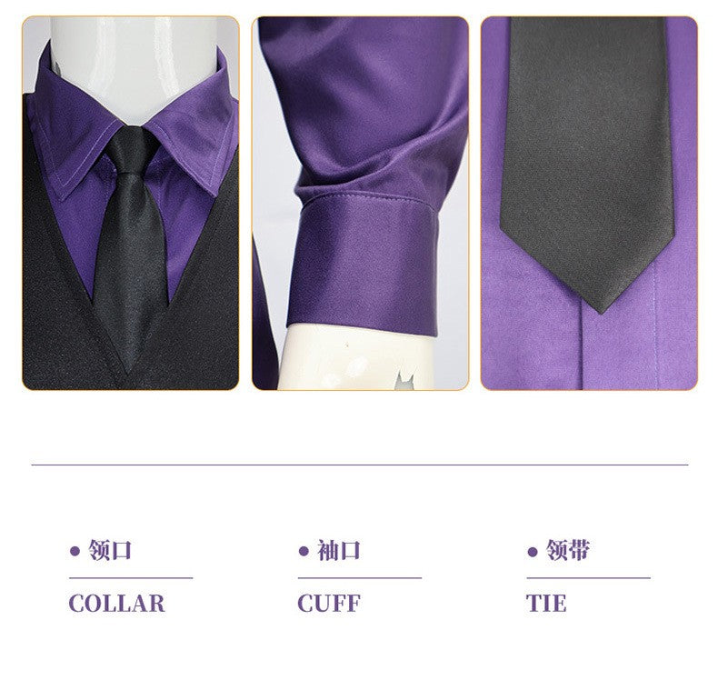 Anime William Afton Cosplay Costume FNaF Purple Guy Costume Five Nights /at Freddy's Doujin Outfit Halloween Party Clothes