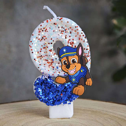 Paw Patrol Candle 0-9 Number Candle Paw Patrol Cartoon Character Party Cake Plug-in Birthday Cake Decoration Baby Shower Gift