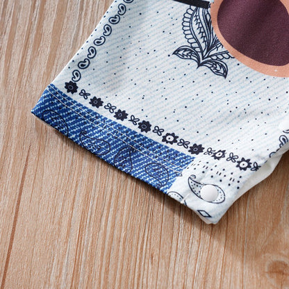 Baby Clothes Cute Cartoon Bear Fake Shoulder Strap Comfortable And Soft 0-18 Boys And Girls Summer Short Sleeved Baby Jumpsuit