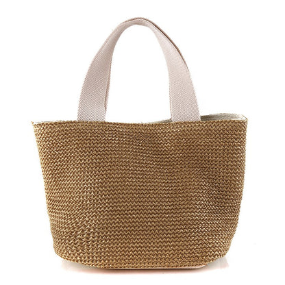 Beach Straw Shoulder Messenger Bag Women Bohemian Summer Woven Rattan Bucket Shoulder Handbag Handmade Crossbody Bags For Women