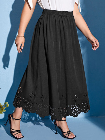 New autumn 2024 plus size women's skirt with gentle, elegant and temperament style, slit design and solid color.
