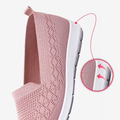 Spring Summer Breathable Knitted Flats for Women 2025 Comfortable Slip On Mom Shoes Woman Slip On Non Slip Casual Sneaker Female