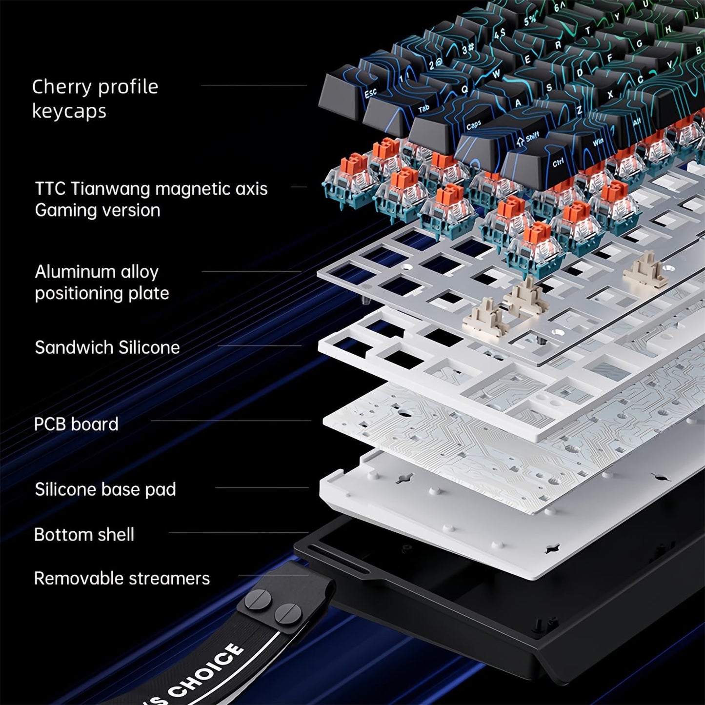 MCHOSE ACE 68 Magnetic Switch Gaming Keyboard Hall Effect Rapid Trigger Programmable RGB 8K Hz DKS/MT/TGL/RS/SOCD Keyboard