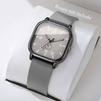 1/2/3PCS Fashion Square Women Watches Casual Silicone Strap Quartz Watches Sports Wristwatch For Men Women Students?Without Box?
