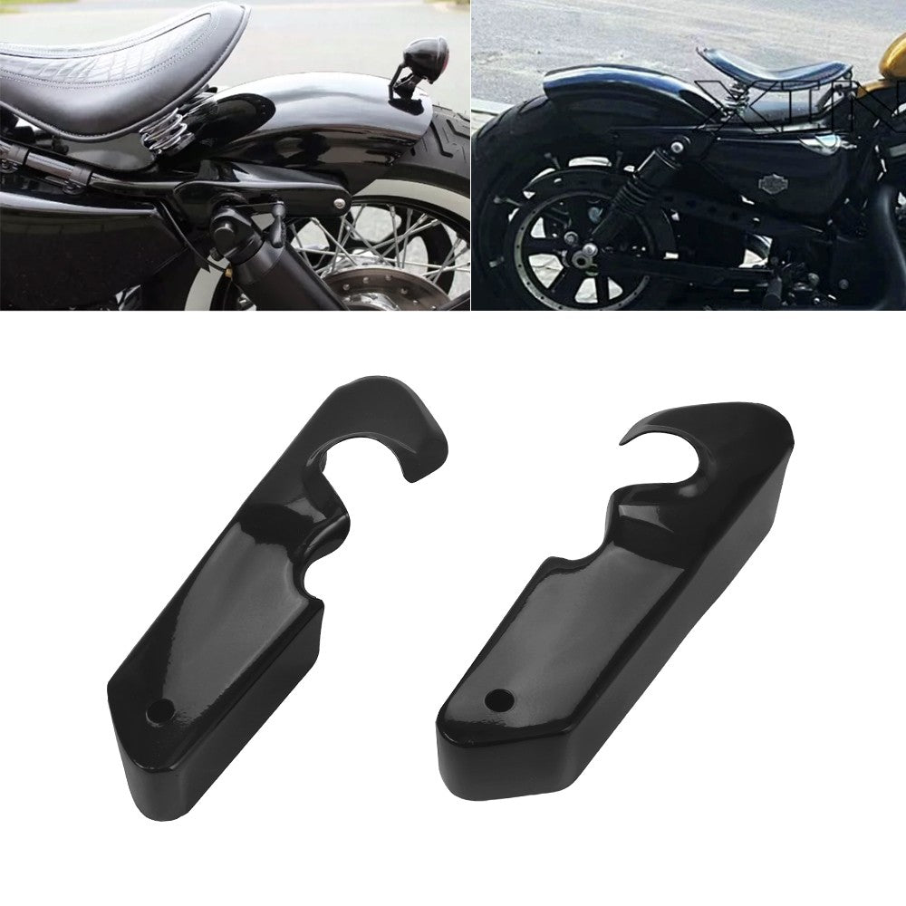 Par de Suportes de Para-lama Traseiro Curto Preto Brilhante para Motocicleta, Suportes de Sinal de Seta para Harley Sportster XL883 1200 04-Up
