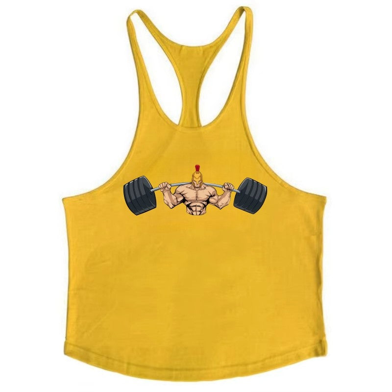 Cotton Y-Back Gym Tank Top for Men, Soft Touch Comfortable Bodybuilding Stringer Singlets Workout Shirt for Athletes