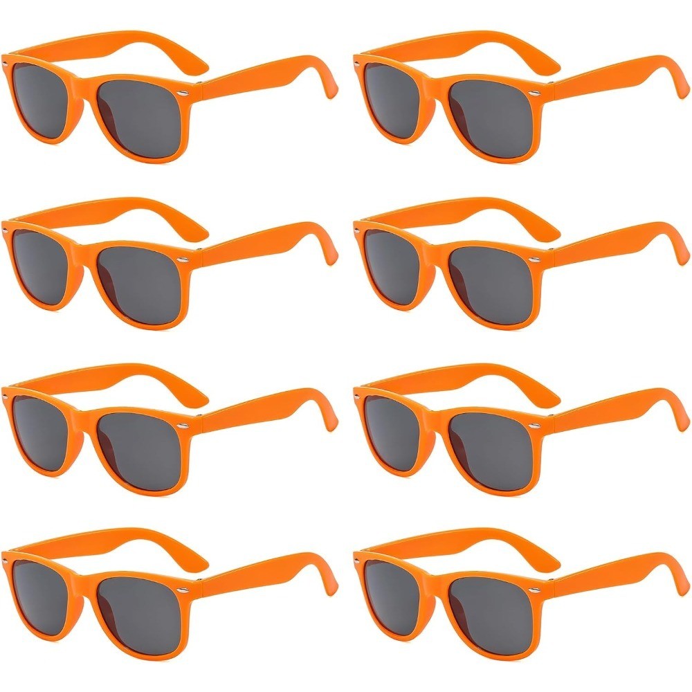 1/8pcs Neon Colors Party Sunglasses Black Studs Retro Unisex Rainbow Street Shot Gift Wedding Favors for Guests