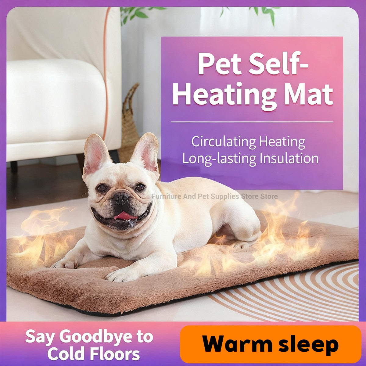 Almofada térmica autoaquecível para animais de estimação, almofada térmica extra quente para caixas de cachorro lavável antiderrapante, tapete para canil, suprimentos para cães e gatos de pequeno e médio porte