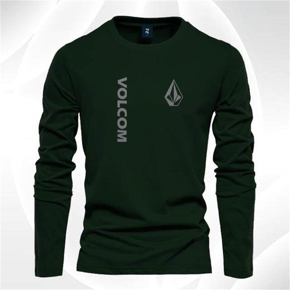 Autumn men's Long sleeved T-shirt graphic t shirts Cotton Comfortable Tops Solid color versatile men's clothing t shirt for man