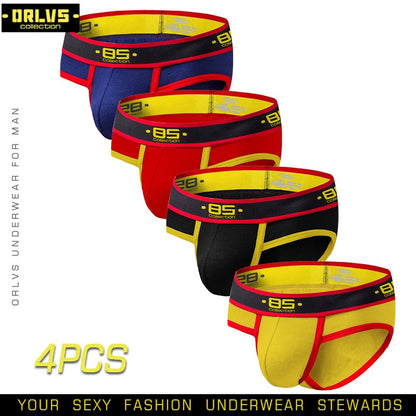 BS 4PC/LOT Men Briefs Sexy Underwear Male Underpants Men's Sexy Breathable Brief Pants Comfortable Men Briefs Underwear Cotton