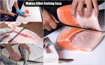 Faca de Pesca para Filetar Desossar Peixe 5 6 7 8 9 Polegadas Faca de Sashimi de Cozinha Antiaderente para Raspar Peixes Faca para Filetar Bainha