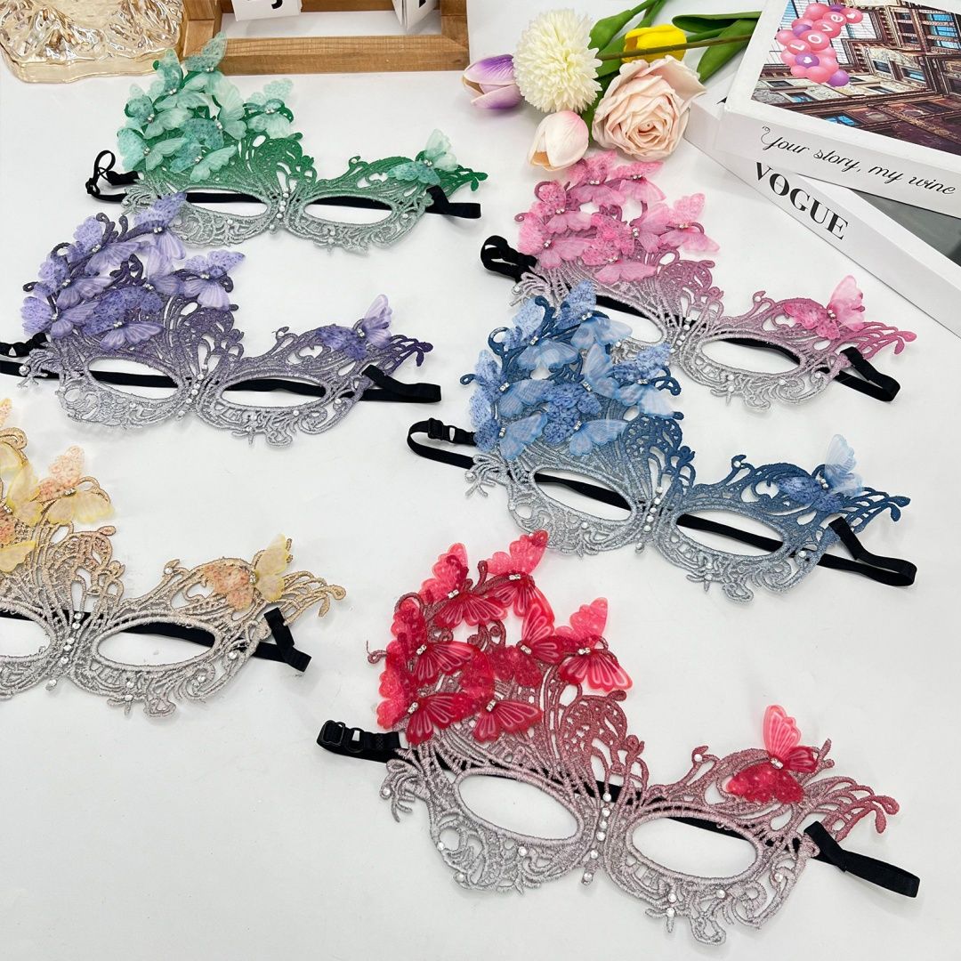 Butterfly Masquerade Mask Lightweight Gradient Party Mask Lace Half Face Mask Delicate For Birthday Party Wedding Costume Party
