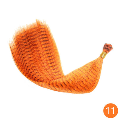 Extensão de Cabelo de Pena AZQUEEN 10 Peças Cabelo Falso I Tip Cabelo Sintético Arco-Íris 16 Polegadas Aplique de Pena para Extensão de Cabelo